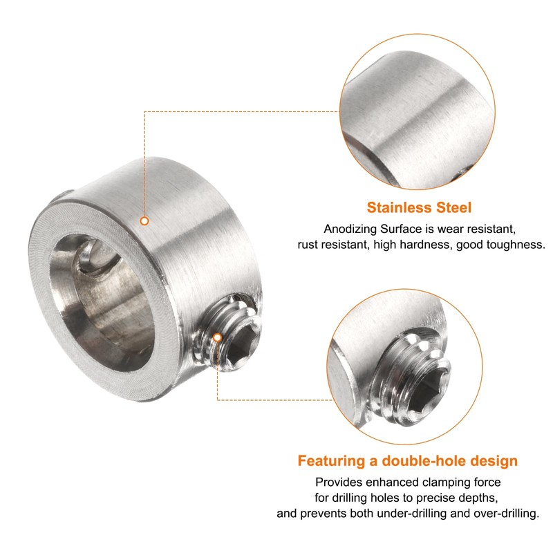 QUARKZMAN 4 Pieces 9 mm Drill Limiter Set, Adjustable Stainless