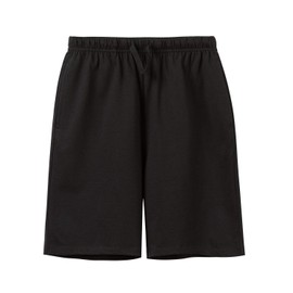 UNACOO Unisex Kids 2-Pack 100% Cotton Shorts for Boys and Girls (Age 3-12 Years) (Black+red, l(9-10Y))