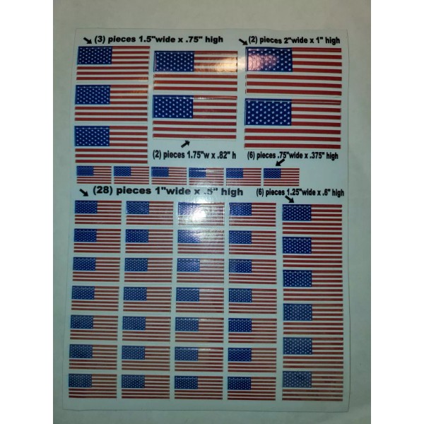 For Any AMERICAN FLAGS 47 Pcs. - R/C MODEL 1/12-1/10-