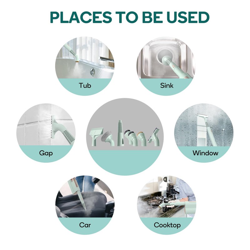 Newbealer 11 Pieces Replacement Accessories for All-in-1 Steam Mop &
