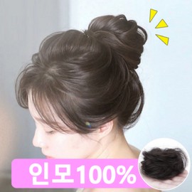 Daily HO Feeling 2024 Larger 8cm ponytail wig band, 1 piece, light brown / 일상HO감 2024 더크게 8cm 똥머리 가발 밴드, 1개, 라이트브라운