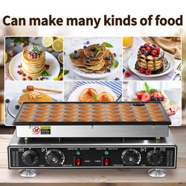 Leomru Leomru 110V Mini Pancake Baker 1800W, 50PCS Commercial Pancakes Maker Machine, 1.8 Inches Electric Muffin Waffle Maker Machine Dutch Poffertjes Grill For Home Kitchen Restaurant Snack Dessert