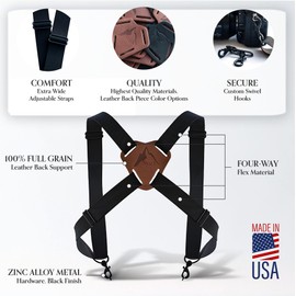 Nyack Exchange Camera and Binocular Harness| Hemlock | USA Made, Quick Release, Adjustable Straps for Hiking, Birding, Hunting