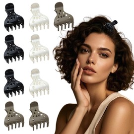 9 Pcs Root Lifting Hair Clips for Volume,Curly Hair Clips Volume Root Clips for Curly Hair,No Crease Volumizing Claw Clamps for Bouncy Curls(Black +White+ Brown)
