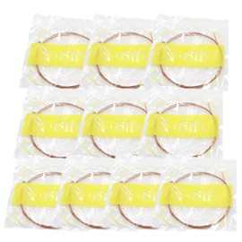 Cheerock 10-Pack Single Guitar Strings for Acoustic Guitars, Brass Guitar String E-6th, Guitar Replacement Steel String, Bright and Well-Balanced Tone (Low E) Light Tension