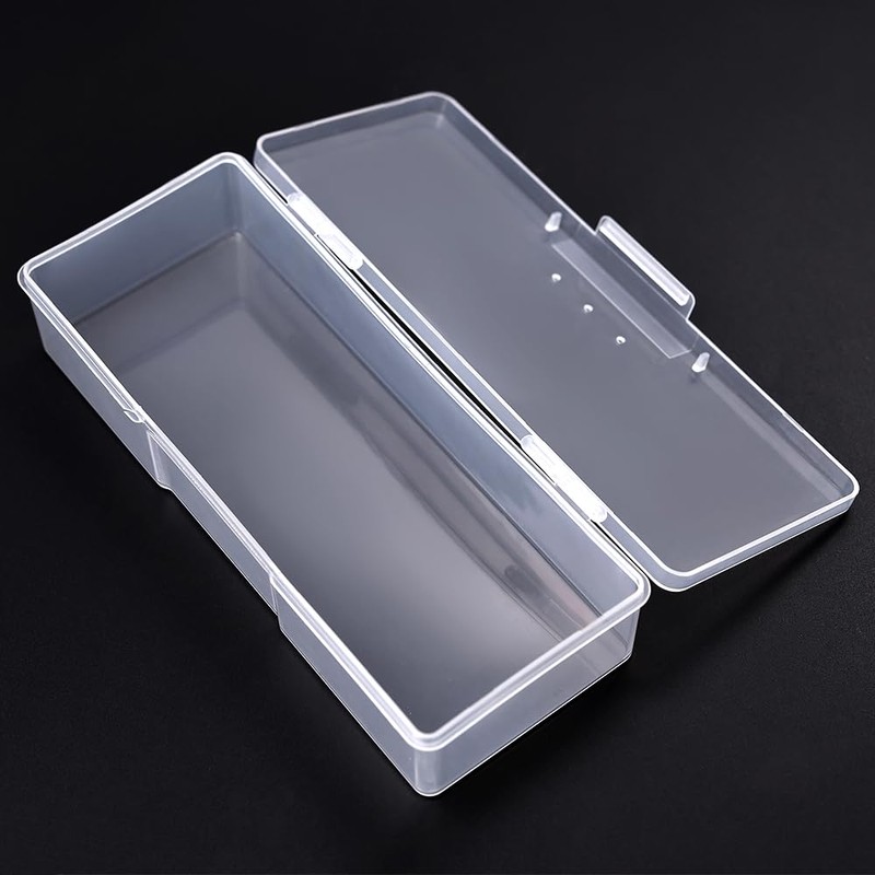 Rolabling Transparent Box Storage Case for Nail Art Equipment Manicure