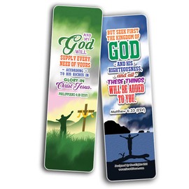God Will Provide Bible Verses Bookmarks Cards (30-Pack) - Stocking Stuffers for Boys Girls - Children Ministry Bible Study Church Supplies Teacher Classroom Incentives Gift