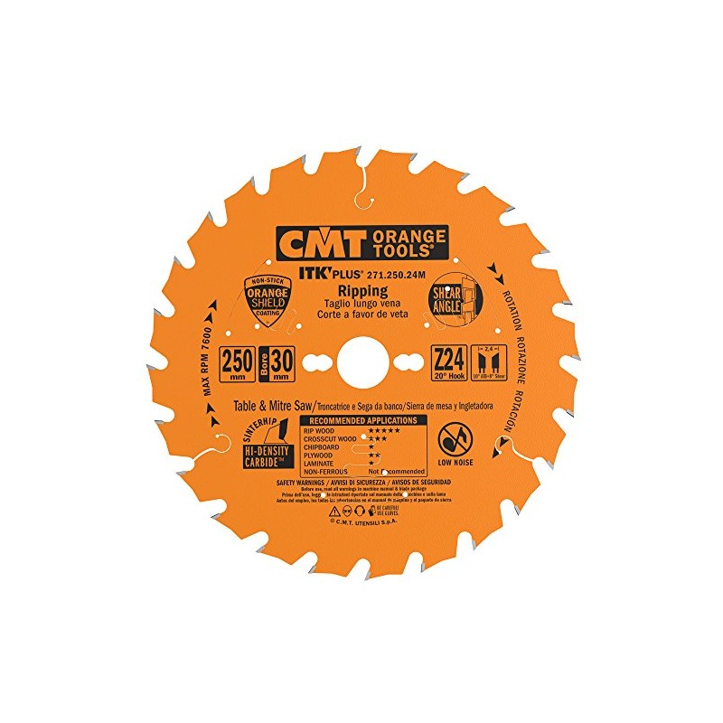 CMT 271.250.24M ITK Plus RIP and Crosscut Saw Blade HW
