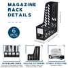 Glenmal 6 Pcs Plastic Magazine File Holder Collapsible Magazine Organizers