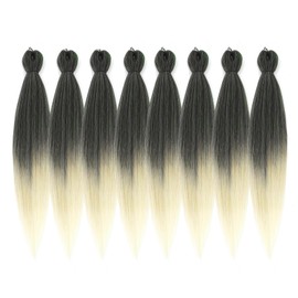 ROSDINA Pre-stretched Braiding Hair - 28 Inch 8 Packs Ombre 613 Super Long Braiding Hair For Twist or Box Braids, Yaki Texture Hot Water Setting Synthetic Braiding Hair Extensions (28 Inch, T613-8P)