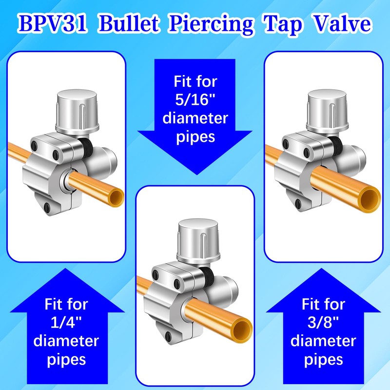 Boltigen 2pcs BPV31D Bullet Piercing Valve Kit-BPV-31 Refrigerator Tap Valve