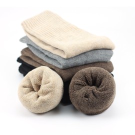 5 Pairs Boot Socks for Women Winter Solid Thick Warm Socks Cozy Crew Socks Gift