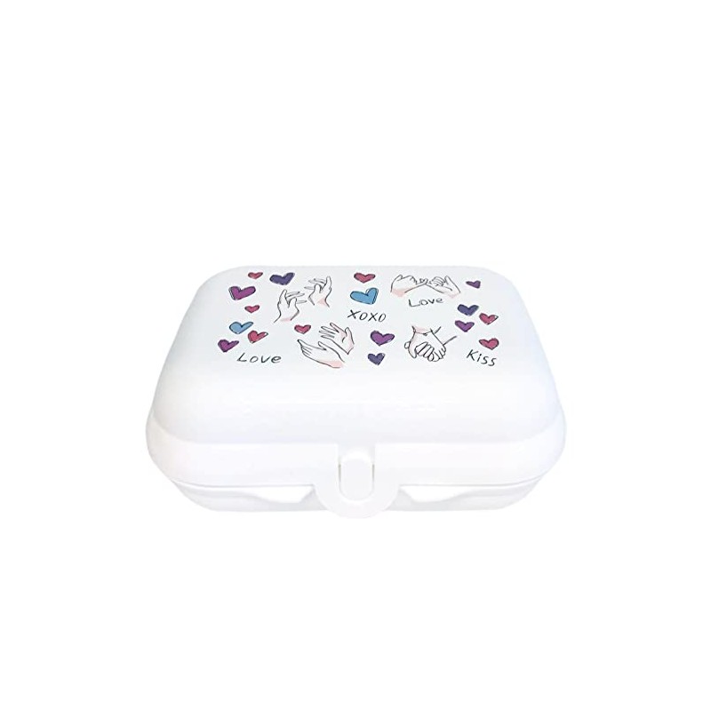 Tupperware To Go Twin White Love Kiss Lunch Box Sandwich