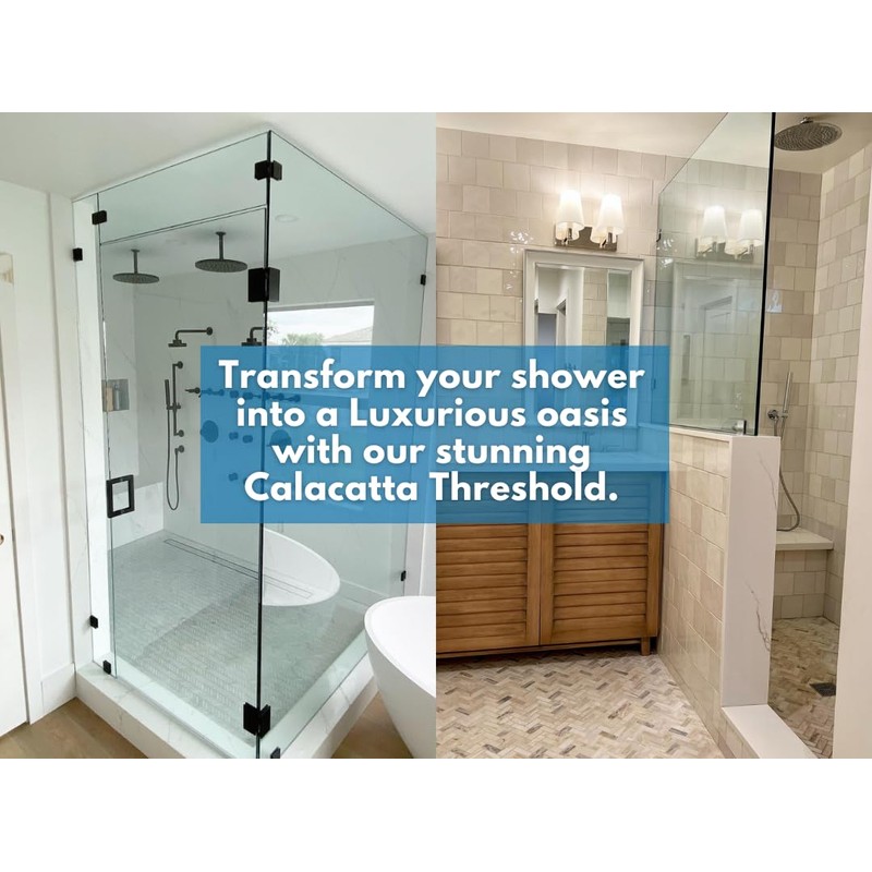 Threshold.Shop Custom Size | Calacatta Engineered Marble Threshold | Shower