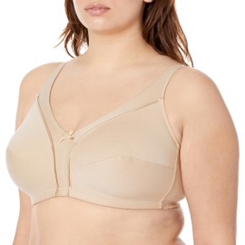Fruit of the Loom womens Seamed Soft Cup Wirefree Cotton Bra, White Shine, 44D