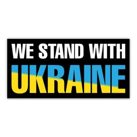 We Stand with Ukraine Ukrainian Flag Vinyl Sticker - Large 12"