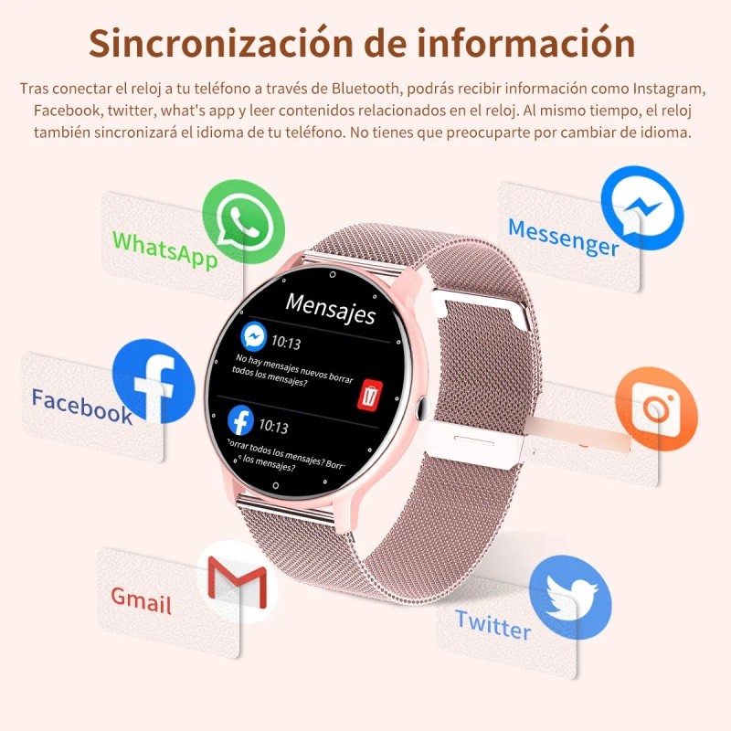 Reloj Inteligente Mujer Smartwatches Señora Sports Correa