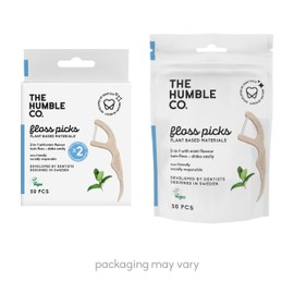 The Humble Co. Vegetable Floss Sticks | Fresh Mint | Environmentally Friendly, Vegan, Sugar-Free, Recommended by Dentists - Removes Plaque and Gives a Fresh Feel (4 x 50p)