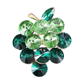 SVBDJ Rhinestone Grape brooch pins for women fashion for Dress Sweater Clothes Backpack Hat (green)