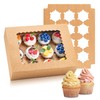 Hoewina 6PCS Cupcake Boxes - Hold 12 Count Cupcake Containers