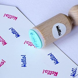 Luck and Luck Hello MINI Greetings Rubber Craft Stamp, Small Wooden Rubber Stamp, Mini Rubber Stamps, Scrapbook Stamps, Greetings Tags Cards, Craft Rubber Ink Stamps