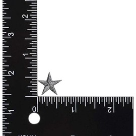 5/8 Inch Stars - Embroidered Iron on Patch (Charcoal Gray (10 Pieces))