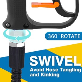 YUET Hochdruckreiniger Pistole und 5 Düsen Schnellanschluss Autowaschpistole mit 360° Schwenkgriff, M22(14mm) Schnittstelle, Jet Waschpistole Schaumpistole