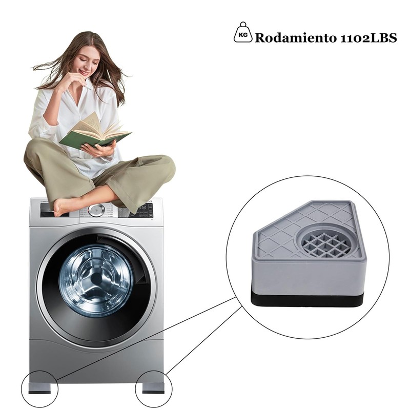 Almohadillas Antivibración para Lavadoras (Gris)