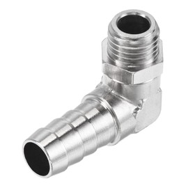 MECCANIXITY Nickel-Plated Copper Hose Barb Fitting Elbow 10mm Barbed M12x1.5 Male Thread Right Angle Pipe Connector