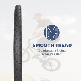 BALINGE 20 x 1 3/8 Bike tire 2 Pack 20 Kids Folding Replacement Tires Fits Most Kids Bikes,BMX Tires 20 inch,Black