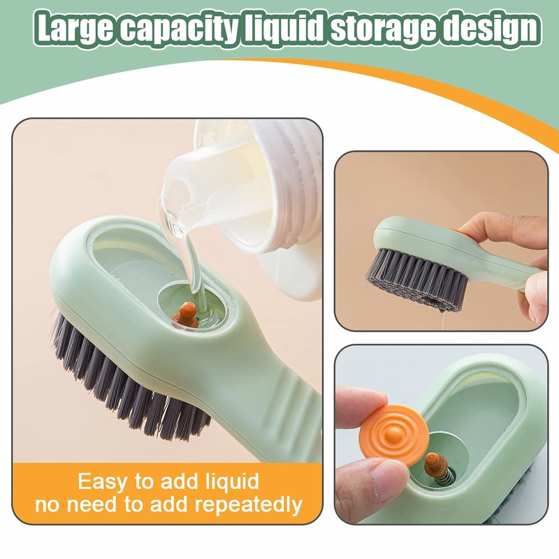 Liquid Adding Soft Fur Cleaning Brush, Multifunctional Cleaning Brush with