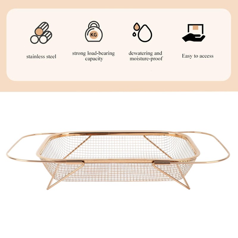 Over The Sink Colander Strainer Basket Premium Quality Stainless Steel