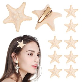 CATOR Starfish Hair Clips Kids, Pack of 10 Resin Mermaid Hair Accessories, Mermaid Hair Accessories, Children's Hair Clips Set, Starfish Decoration for Everyday Use and Parties
