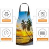 BGBDEIA Palms on the White Beach Apron Adjustable Neck Bib