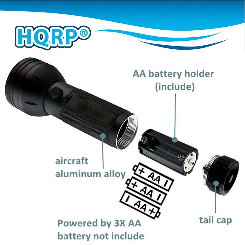 HQRP 390 nM 51 LED Flashlight Blacklight for Hotel Room