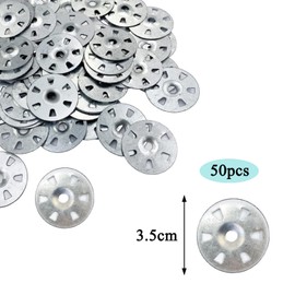 35mm Stainless Steel Washers, Easy Fix Washers, Tile Backer Board Washers, Diameter Galvanised Steel Fixing Washers for Gypsum Board Extruded Plate Insulation Thermoboard Backer Boards(50-Pack）