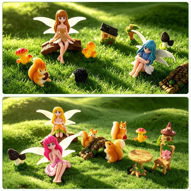 28Pcs Fairy Garden Accessories outdoor, Miniature fairies for fairy garden