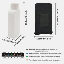 14Pcs Urine Test Complete Kit Include Portable Empty Bottles 10 Adhesive Temperature Test Strip Hidden Leg Strap Oxford Pouch Urine Test Bottles Temperature Urine Strip Sticker for Testing Traveling