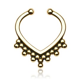 Autiga Nose Piercing Nose Ring Fake Piercing Septum Helix Piercing Balls, Brass, Without Stone