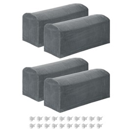 sourcing map 4Pcs Stretch Armrest Covers, Polyester Soft Armchair Slipcovers Couch Recliner Arm Cover with Twist Pins for Chair Sofa Protector, Deep Grey