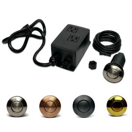 2.5"Long Dual Outlet On/Off Brushed Nickel Disposal Air Switch Kit for Garbage Disposal, Air Switch Garbage Disposal Button Brushed Nickel, Garbage Disposal Air Switch, Garbage Disposal Air Switch Kit