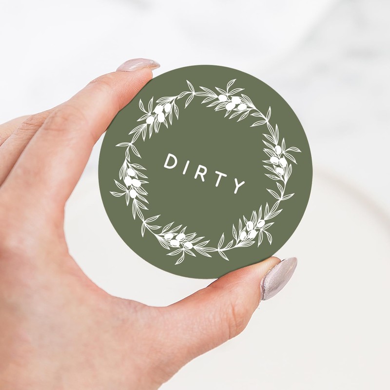 ThreeKin Clean/Dirty Magnet for Dishwasher, Double-Sided Kitchen Gadget Gift, Easy-to-Read
