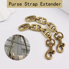 COLSEEY Purse Strap Extender 2Pcs 4.7 Inch Bag Extender Chain for Shoulder Bag Metal Chain Strap Extender Replacement Bag Extender Accessory (2 Pieces Vintage gold)