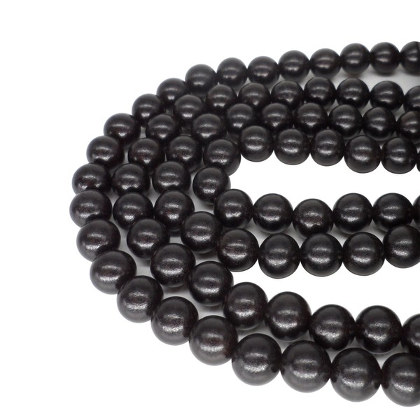 CarpenterC 200pcs 8mm Gorgeous Natural Round Polished Rosewood Loose Beads