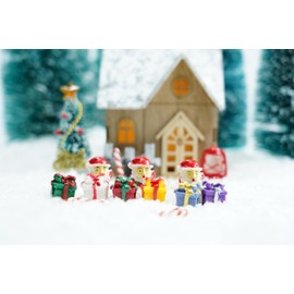 1:12 Scale Dollhouse Christmas Kit 12PCS Miniature Scene Decor Pine Tree Mistletoe Xmas Wreath Miniature Snowman Candy Crutch Ornament Desktop Decorations Simulation (12 PCS Santa Claus Gifts Cane)