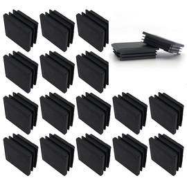 Pack of 50 NUZAMAS Square Black Plastic End Caps,40 x 40mm Plastic Plugs,Square Tube Anti-Slip Mat, Plastic Caps End Tube Insert for Chairs Desks Tables Beds Furniture Foot Plug Steel Pipe Cover