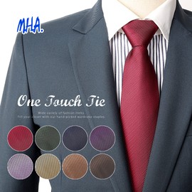 M.H.A.style 30674 One-Touch Necktie, 3.1 inches (8 cm) Wide, Plain Necktie, Business Job Hunting, Wedding, Suit, Jacket, F. Gold