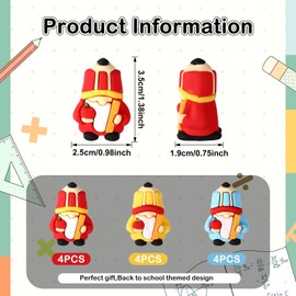 Lyreh 12pcs Mini Back to School Gnomes, 3 Colors PVC Material Tiny Small Miniature School Gnomes for Classroom Decoration Teacher Appreciation Gifts Hide and Seek