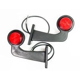2 x LED Rubber Side Light 12 V 24 V with Old School Style Neon Position Light Car Truck Car Caravan Car Lamp Light Red White