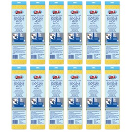 Lola Products Squeeze Sponge Mop Refill - w/Foam & Natural Cellulose Layer, Absorbs and Wicks Moisture, only Fits Lola Sponge Mop, 9" Head, 12 Pack